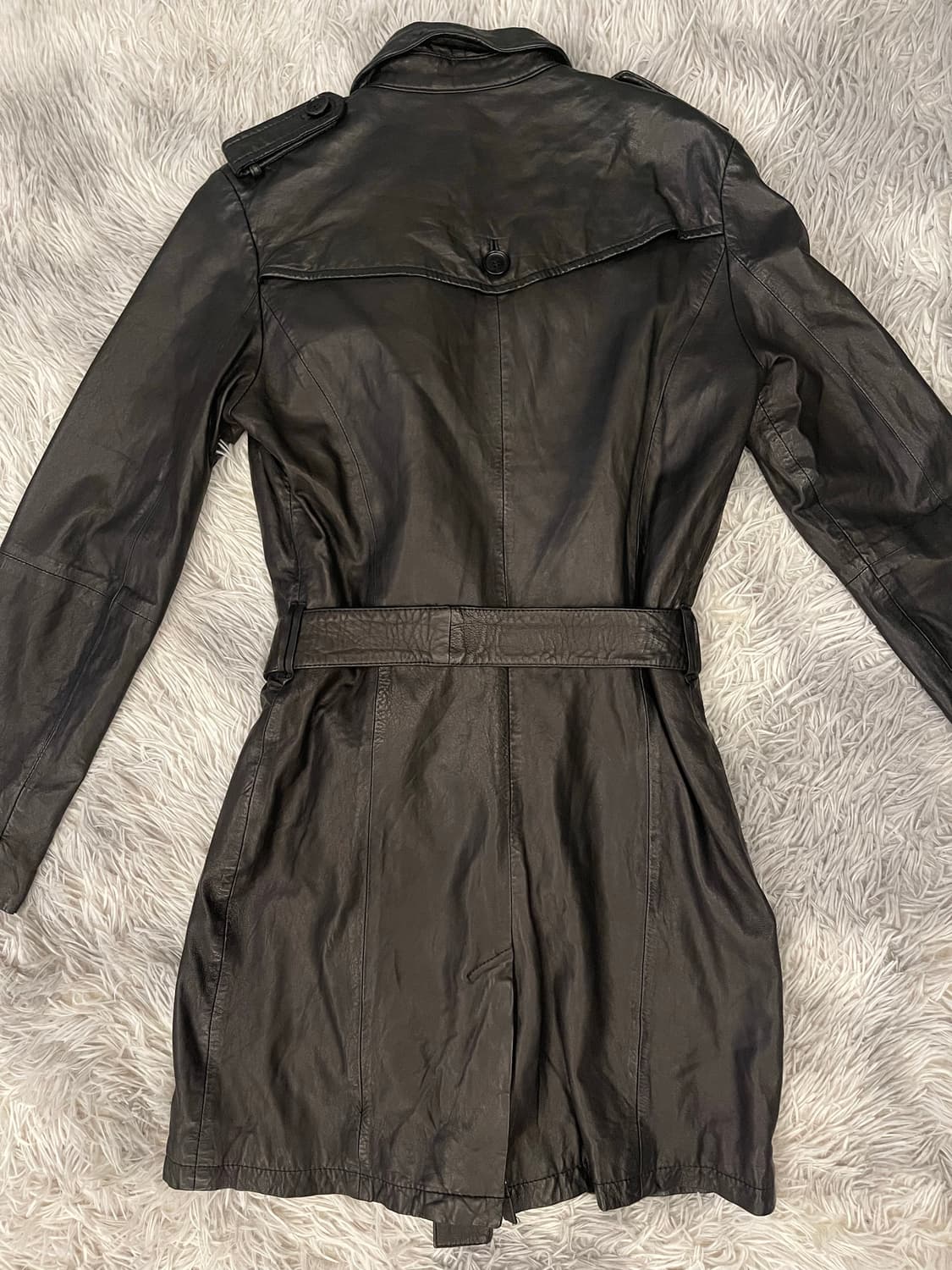 쟈딕앤볼테르 블랙 양가죽 트렌치코트 상품이미지2