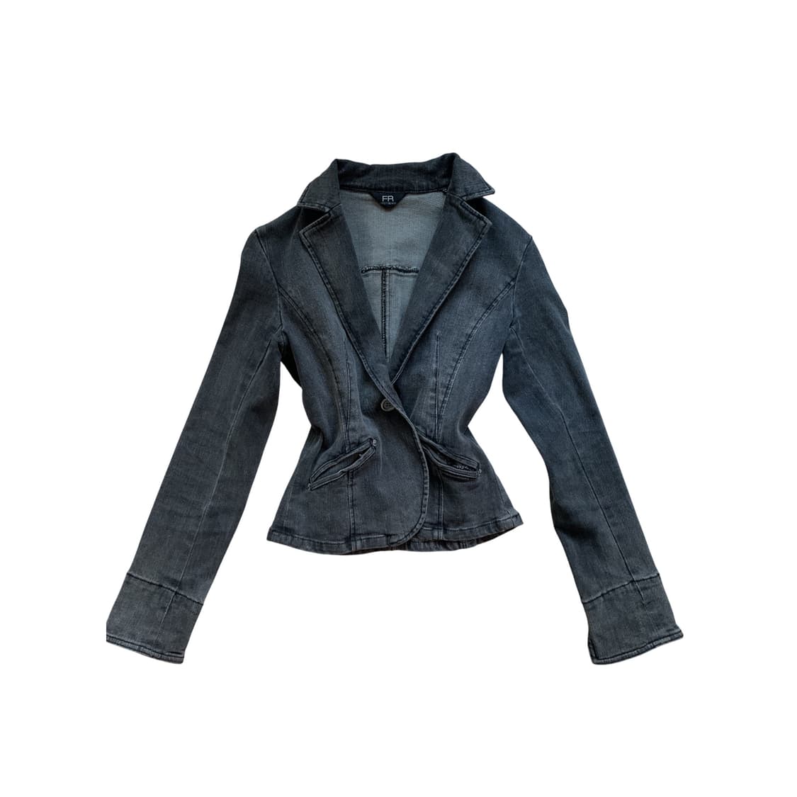 Flower Embroidery Black Debim Jacket 상품이미지1