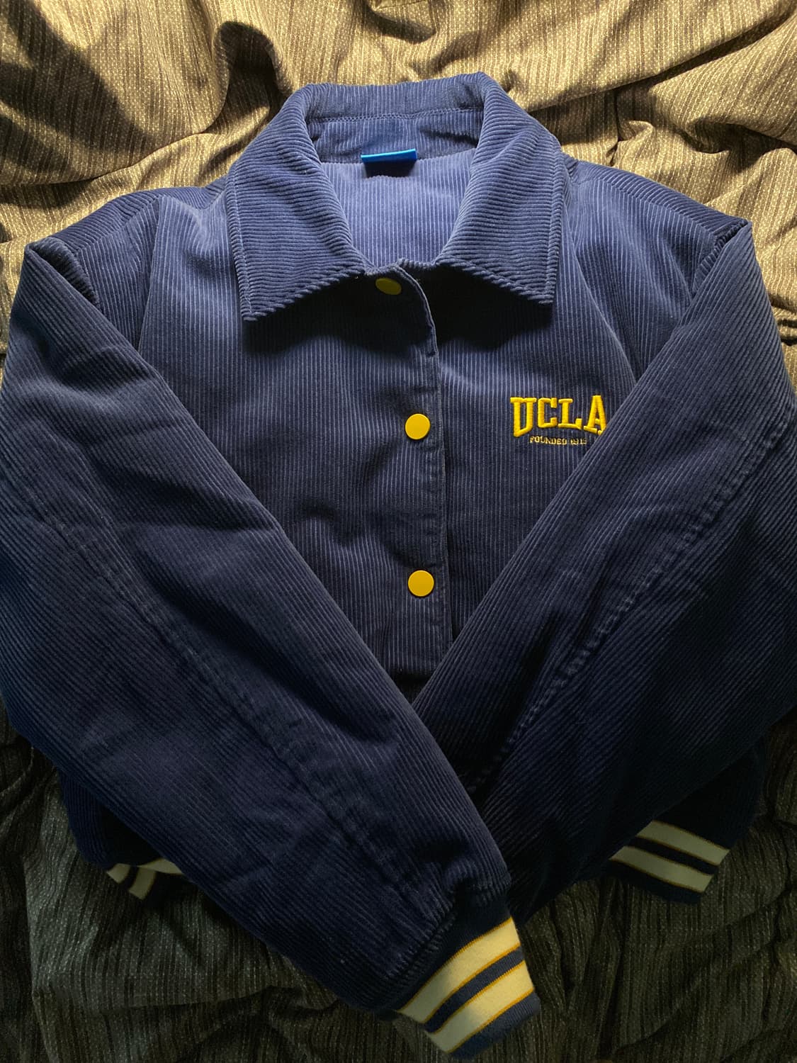 UCLA 자수 코듀로이 바시티 패딩 점퍼 상품이미지1