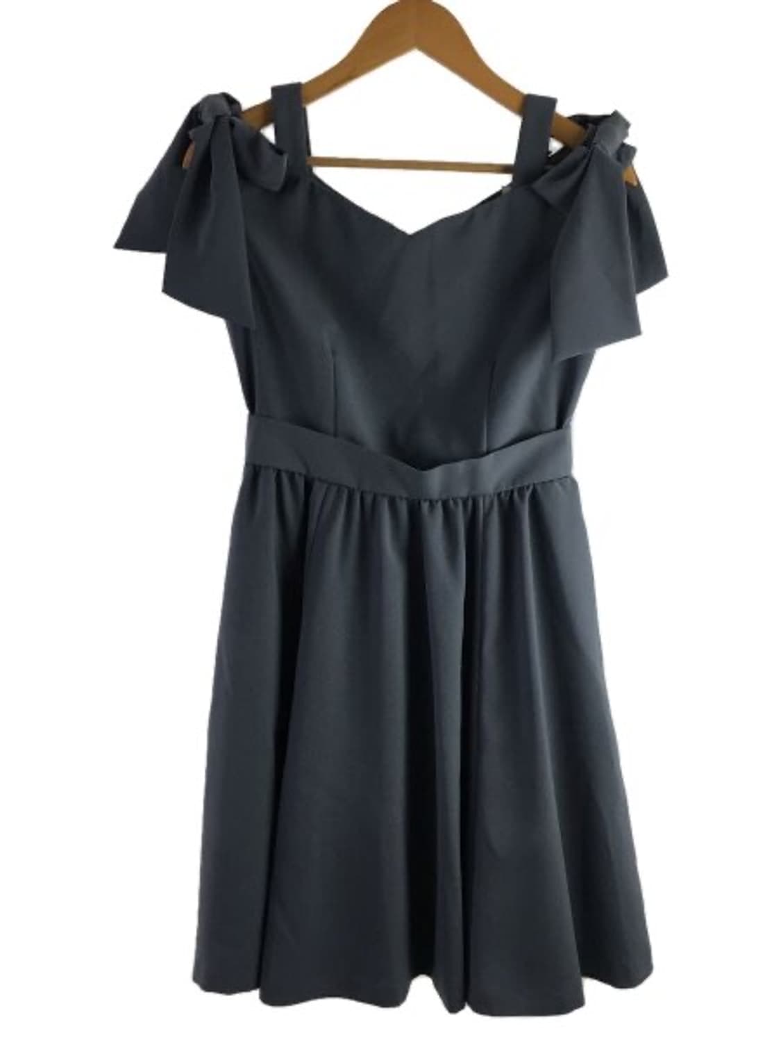 질스튜어트 보우 숄더 미니 원피스 블랙 상품이미지3