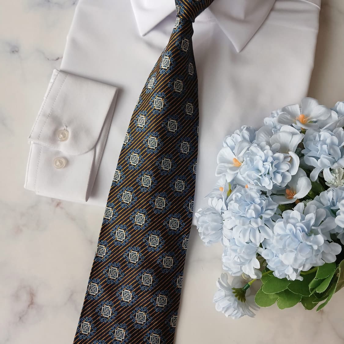 닥스 실크 네이비 패턴 넥타이 10.1cm A+등급 A19736
 상품이미지7