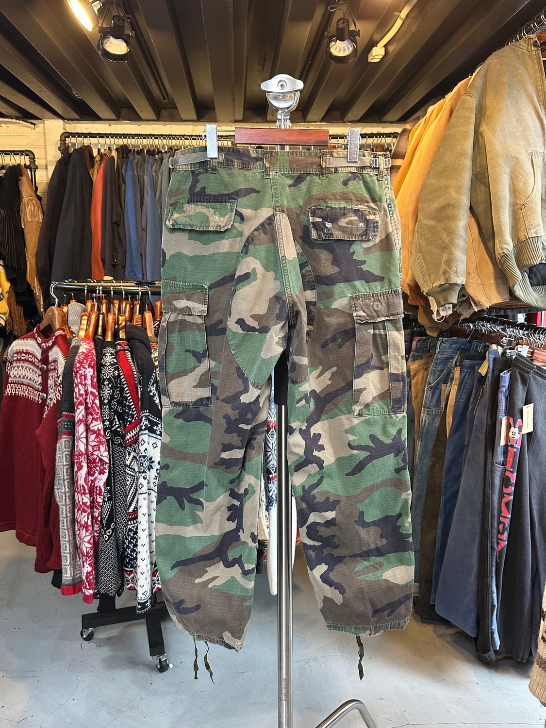 80s Us Army 미군 우드랜드 카모 립스탁 BDU 팬츠 상품이미지2