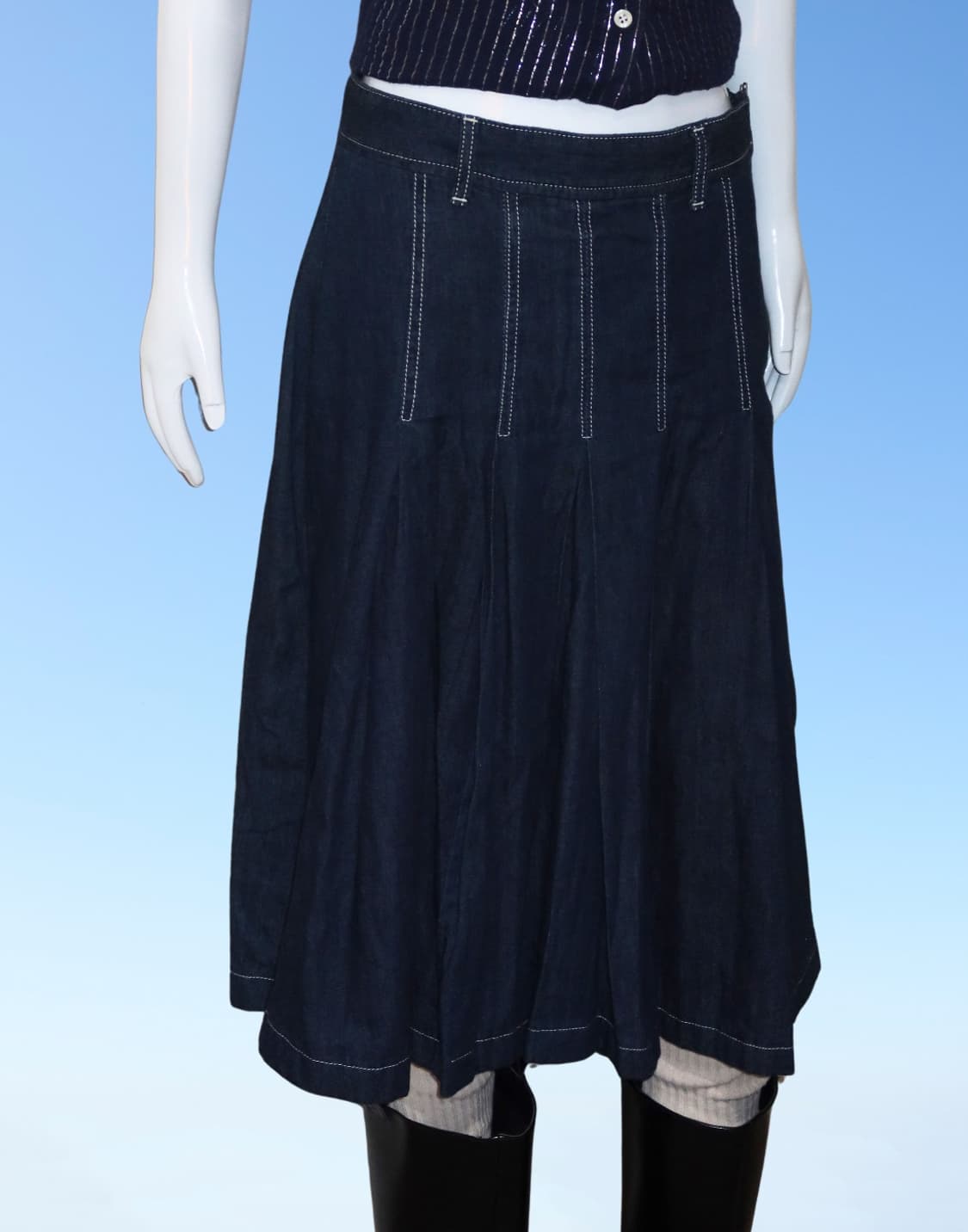 Indigo Flare Skirt 상품이미지3