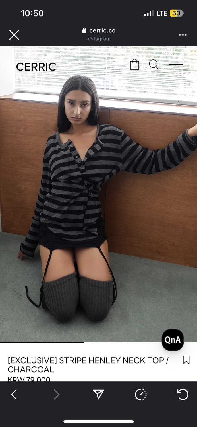 세릭cerric stripe henley top(exclusive) 상품이미지1