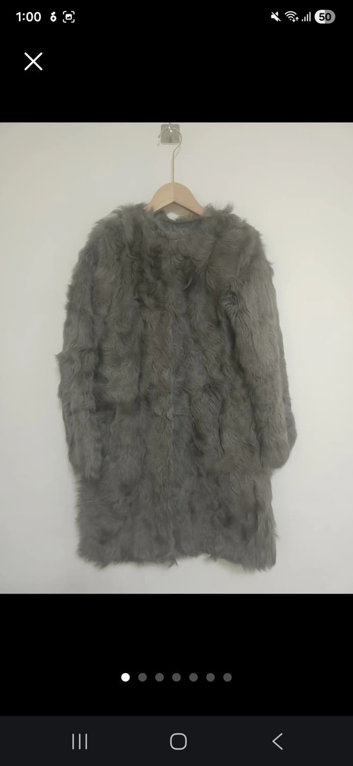 ZARA WOMAN 새끼양가죽 100% 롱 퍼코트M사이즈  상품이미지1