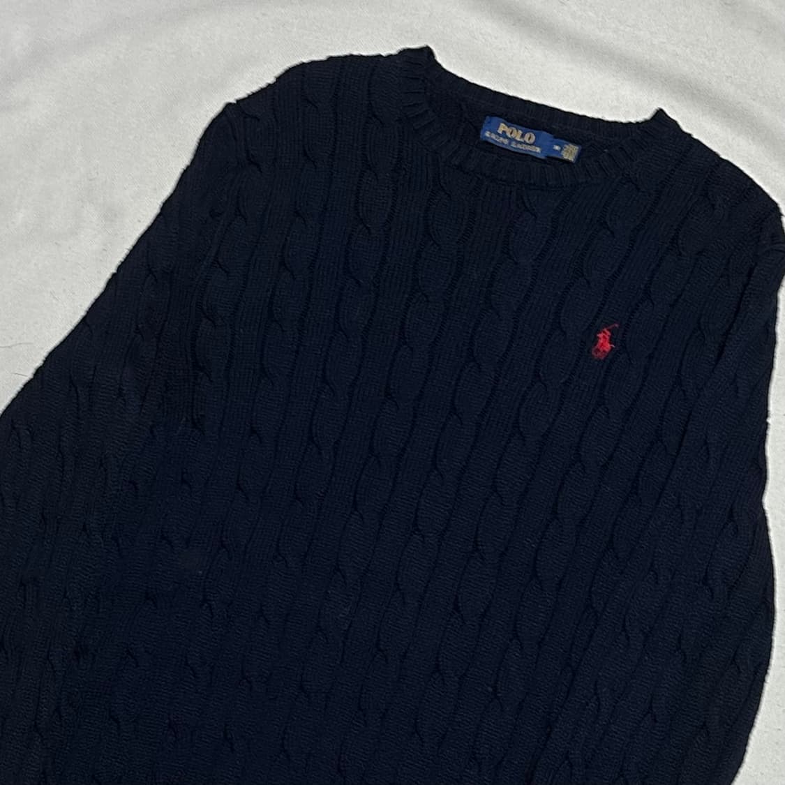 M 폴로랄프로렌 코튼 네이비 라운드넥 니트 상품이미지1