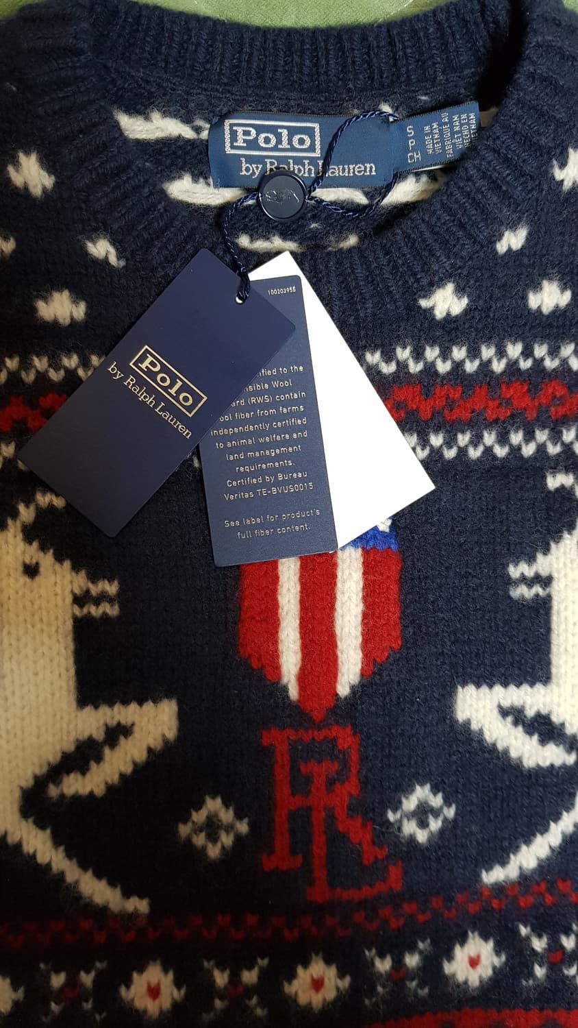 [S] 폴로 레인디어 패턴 울 스웨터 팝니다. 상품이미지3