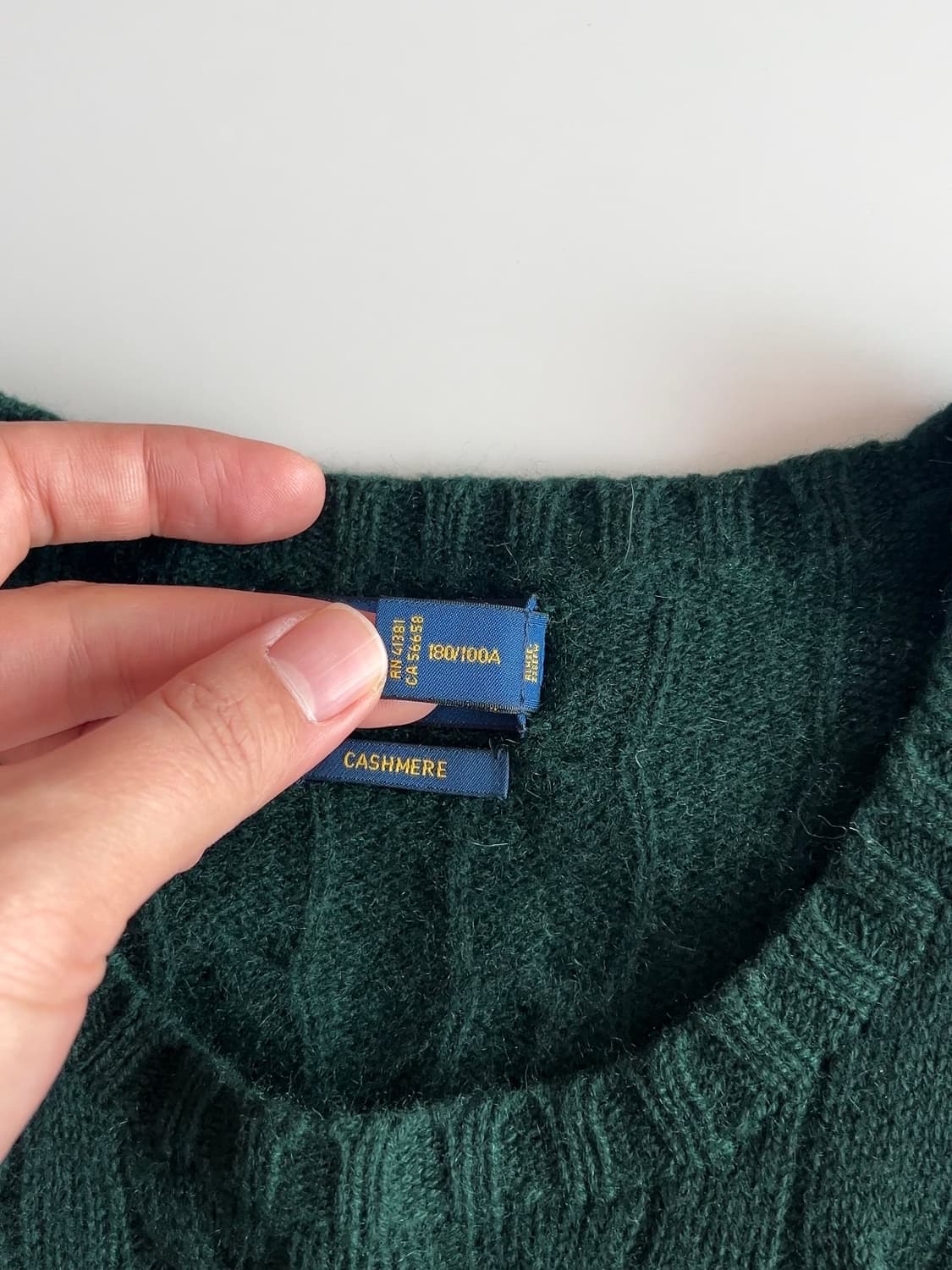 폴로 랄프로렌 캐시미어 케이블 니트 L 상품이미지5