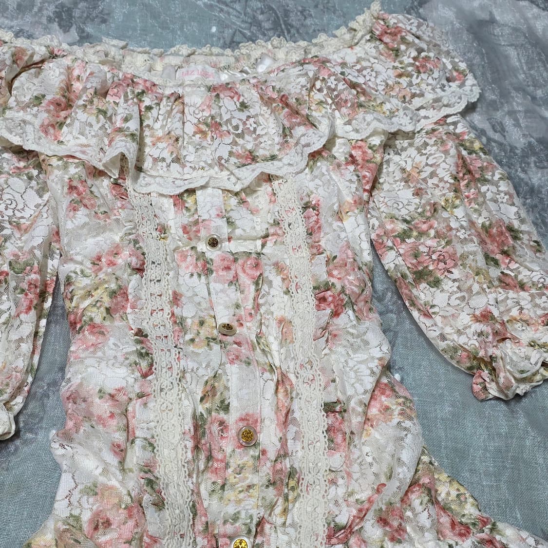 빈티지 리즈리사 고전 히메카지 플로럴 오프숄더 히메갸루 상품이미지2