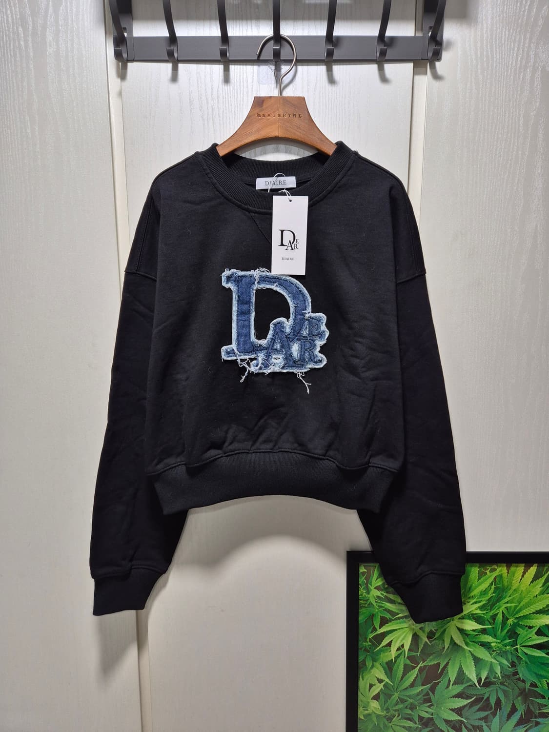 (세일)(새상품)DIAIRE 디아에르 블랙 맨투맨 상품이미지1