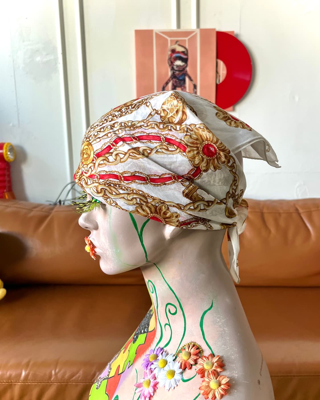 1980-90s Old CELINE Paris Bandana Scarf 상품이미지4