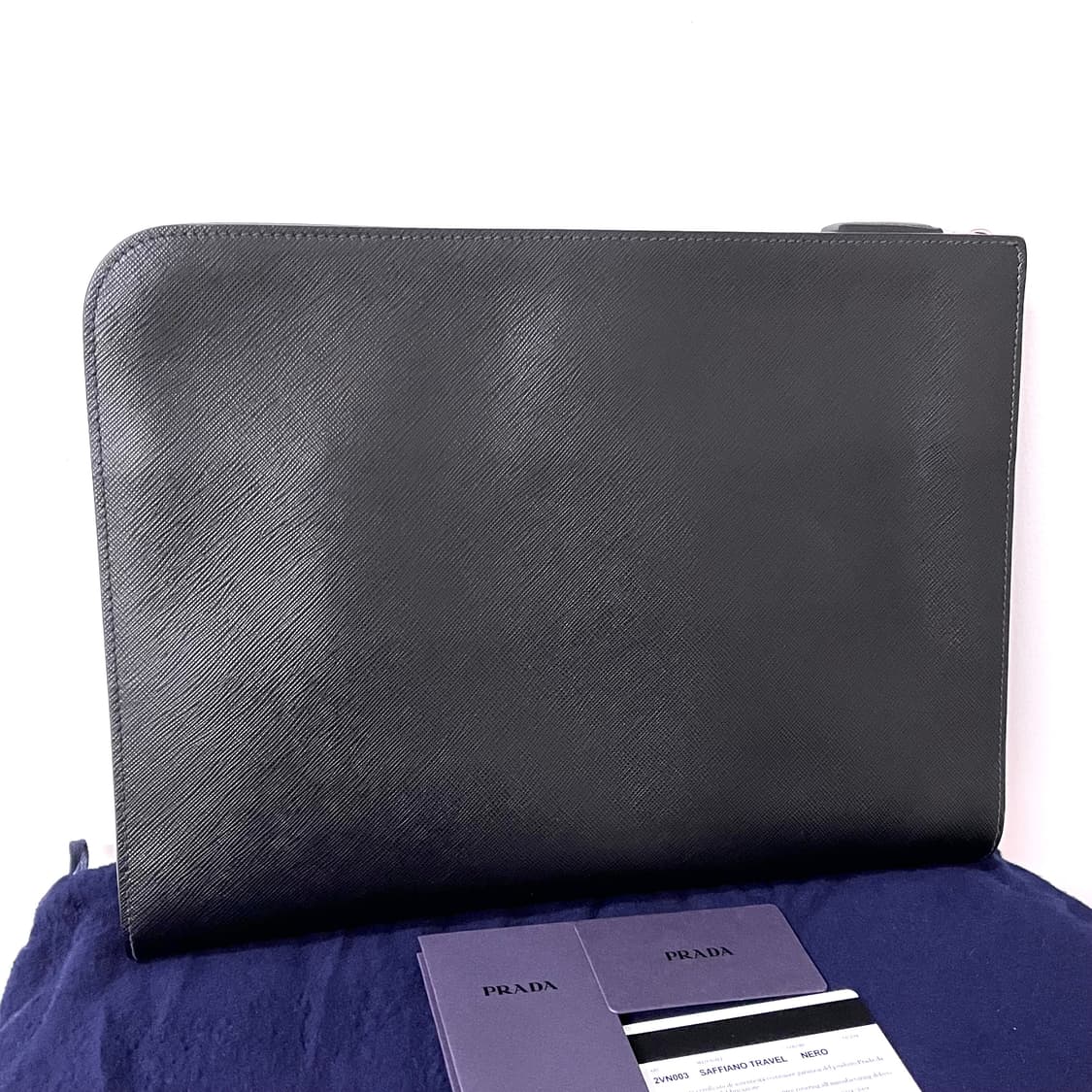 [S급/정품] 프라다 사피아노 클러치 백 블랙 가방 상품이미지3