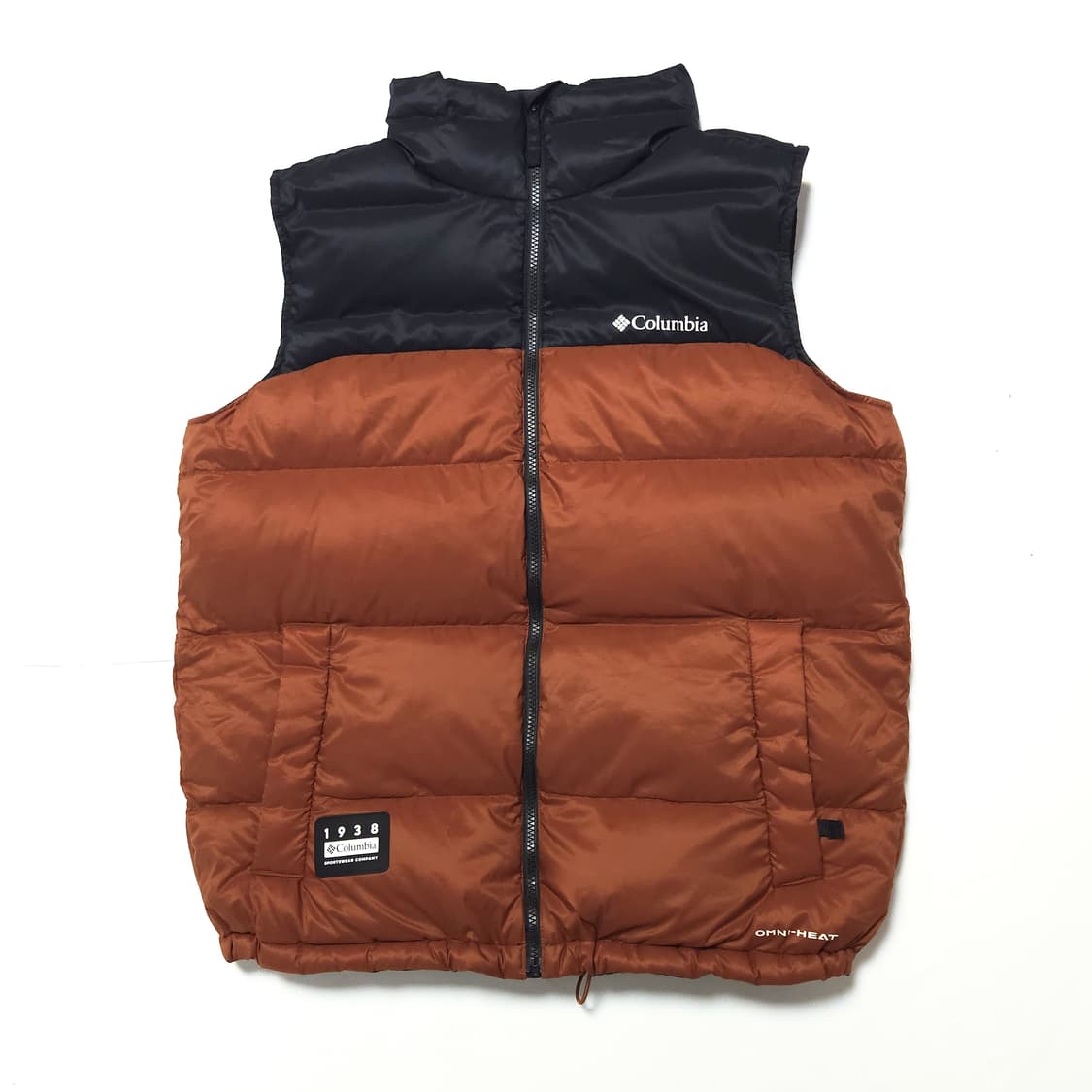 컬럼비아 옴니히트 구스다운 패딩 베스트 조끼 브라운오렌지 상품이미지1