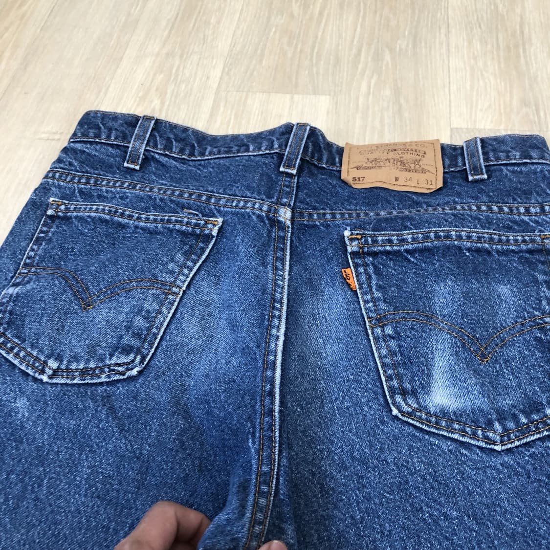 (32) 90's 리바이스 Levi's 517 미국 오렌지탭 부츠컷 데님 상품이미지9