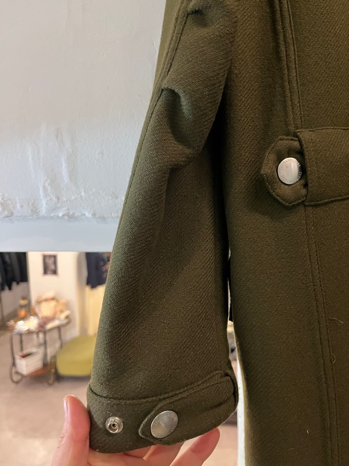 Zadig&Voltaire 실버 스트리밍 울 집업 코트 1 상품이미지8