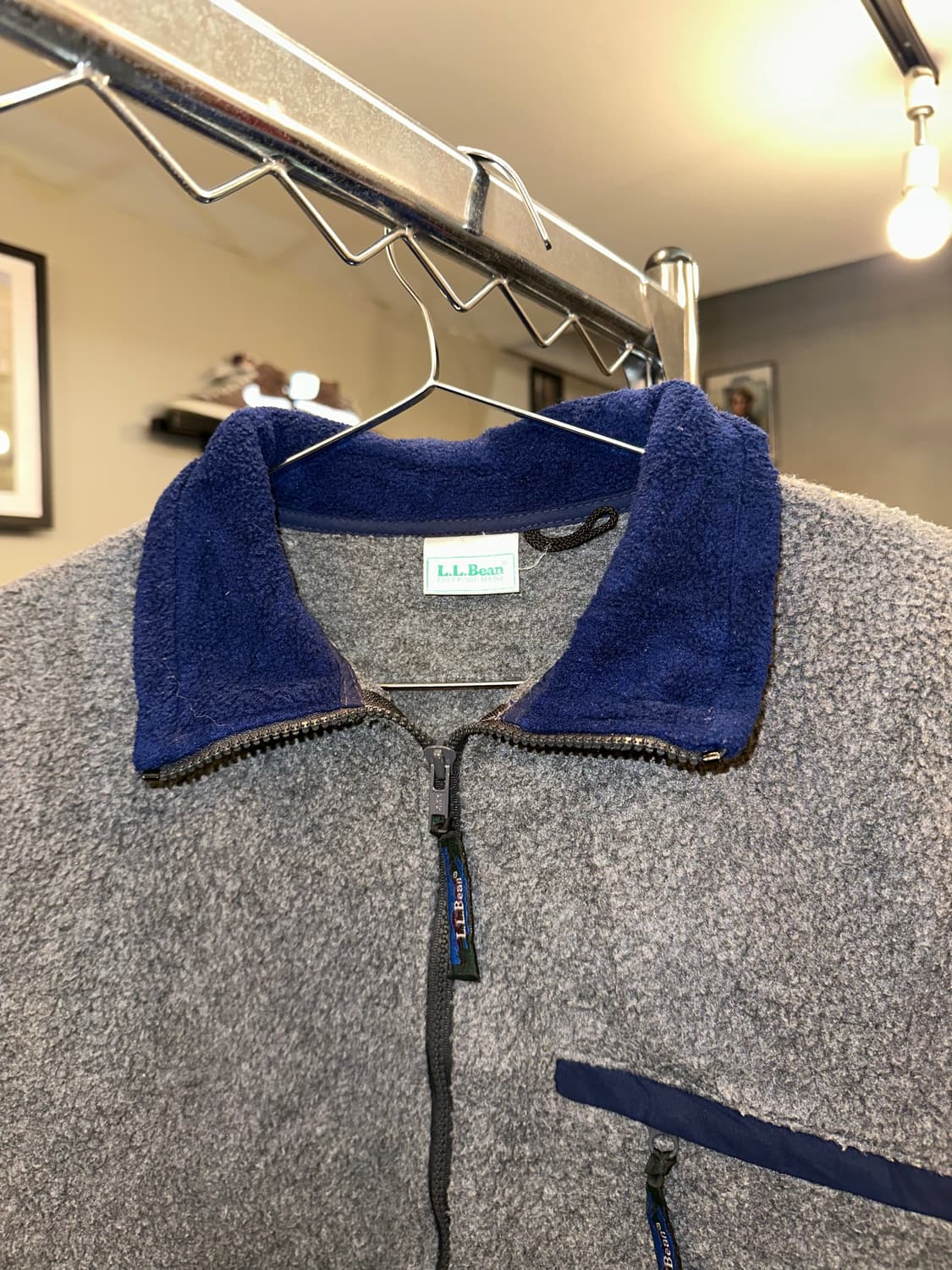 90’s LL Bean grey fleece half zip-up 상품이미지4