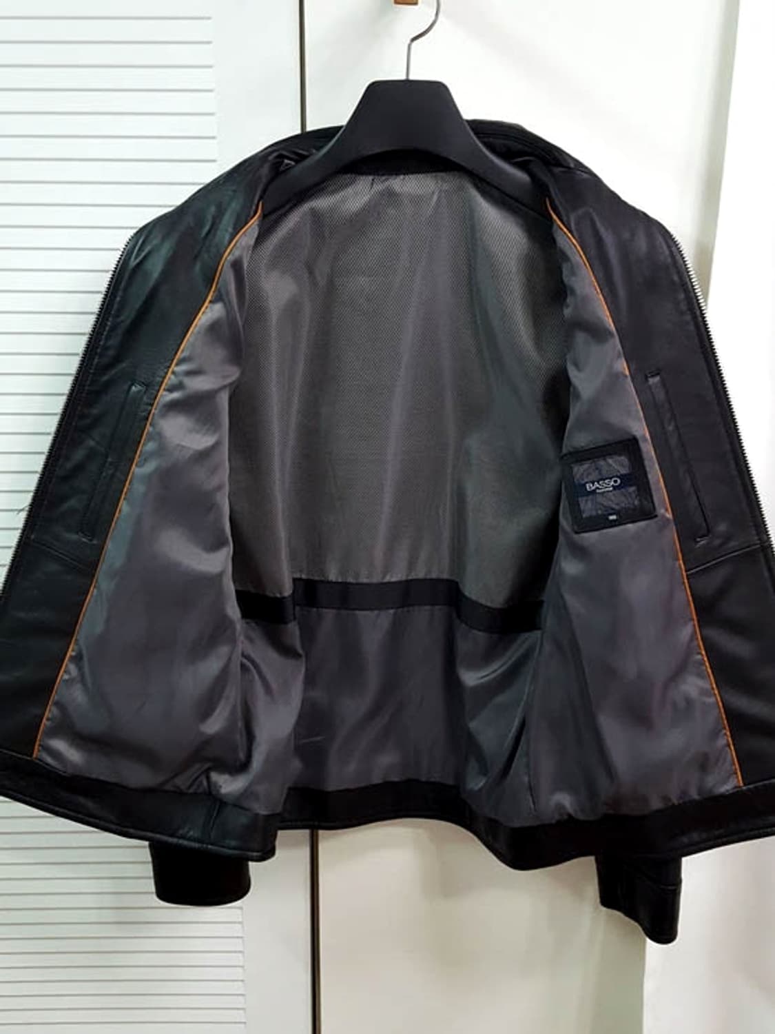 바쏘 남성 블랙 가죽 자켓 상품이미지4