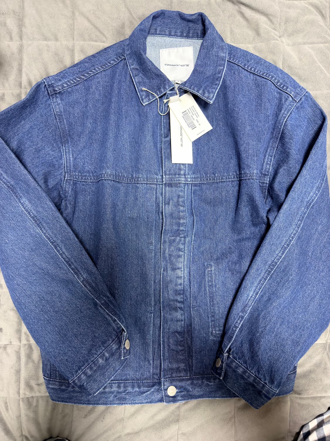 [M] 에스피오나지 미니멀 데님 트러커 자켓 미드 인디고 상품이미지3