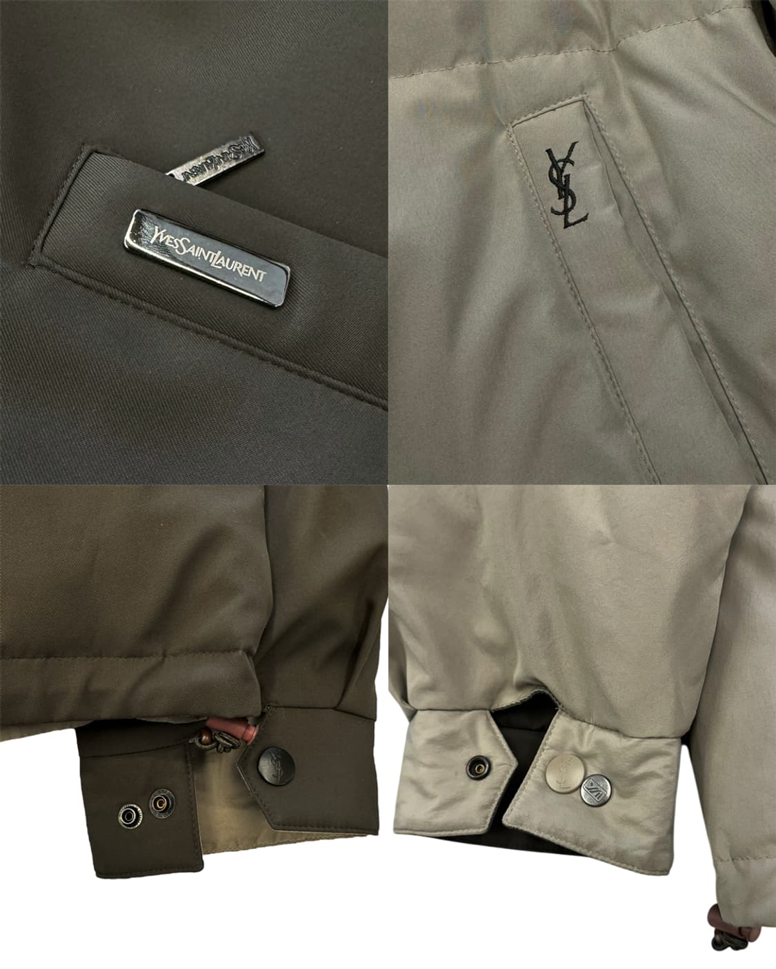 입생로랑 카키 베이지 리버서블 패디드 자켓 상품이미지9