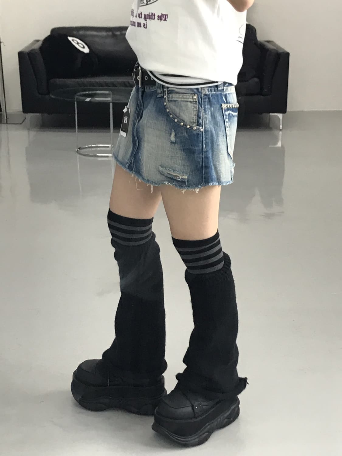 Jpn Studs Denim Mini Skirts 상품이미지2