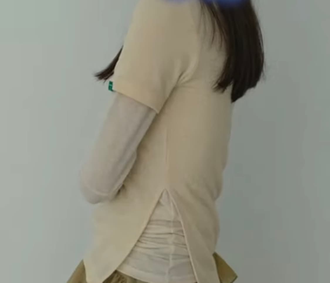 노컨텐츠 레이어드 티셔츠 버터색 상품이미지2