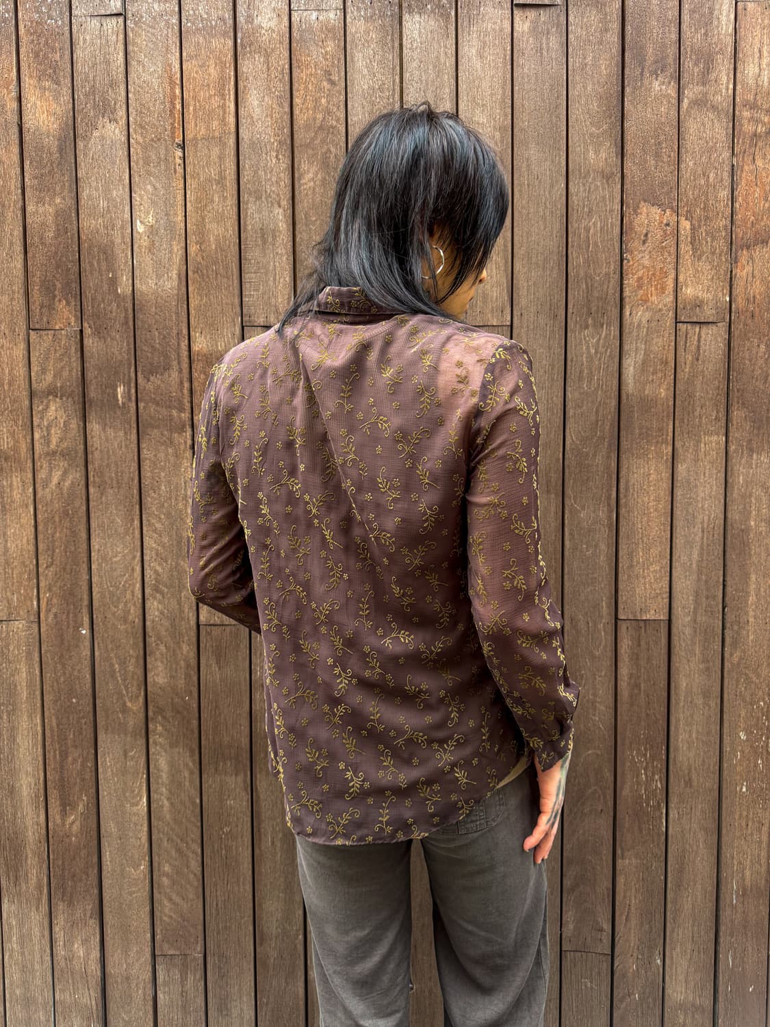 Sheer Floral Embroidery Shirt 상품이미지3