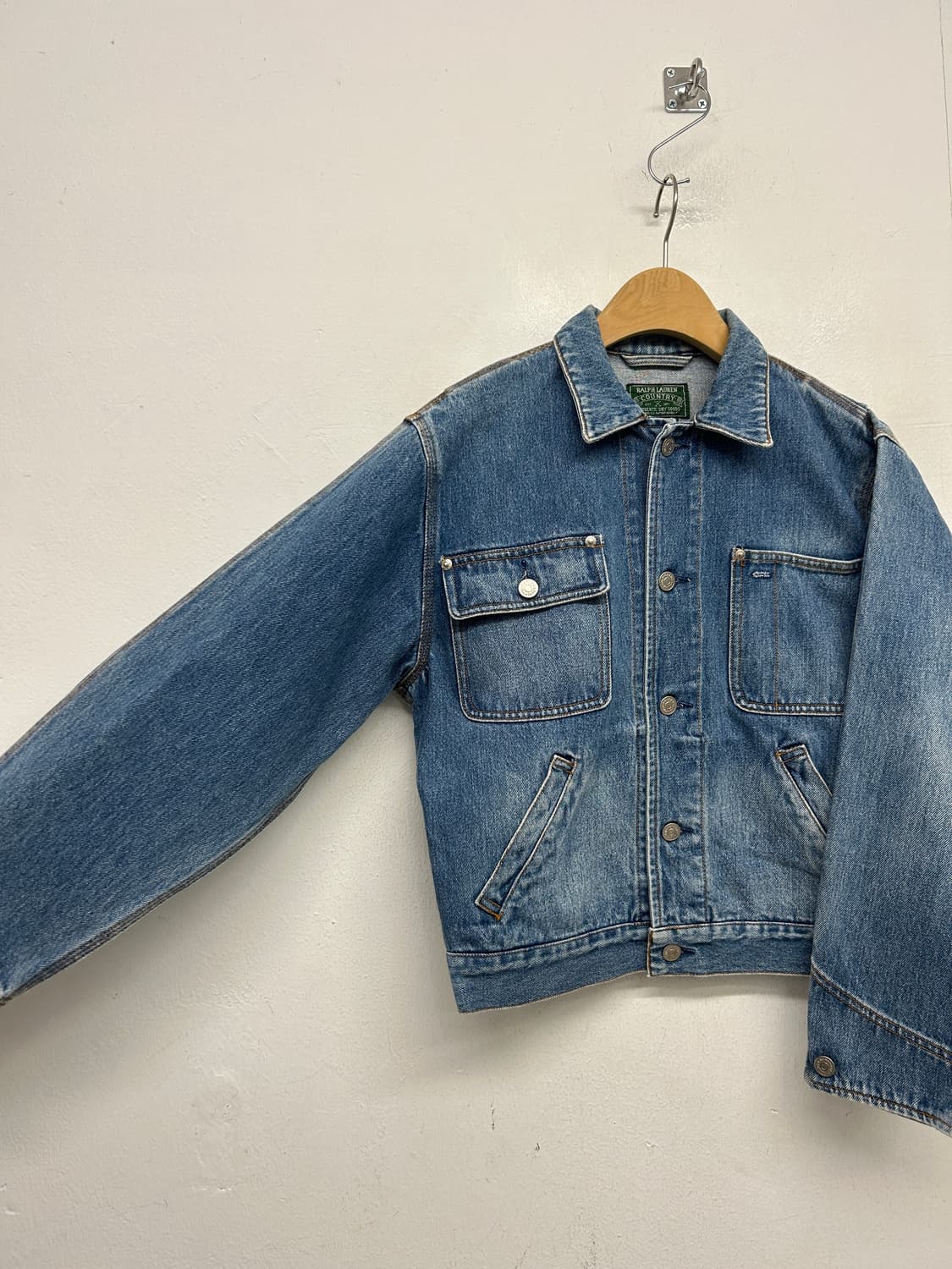 90s USA 폴로 랄프러렌 컨트리 성조기 데님 자켓 상품이미지6