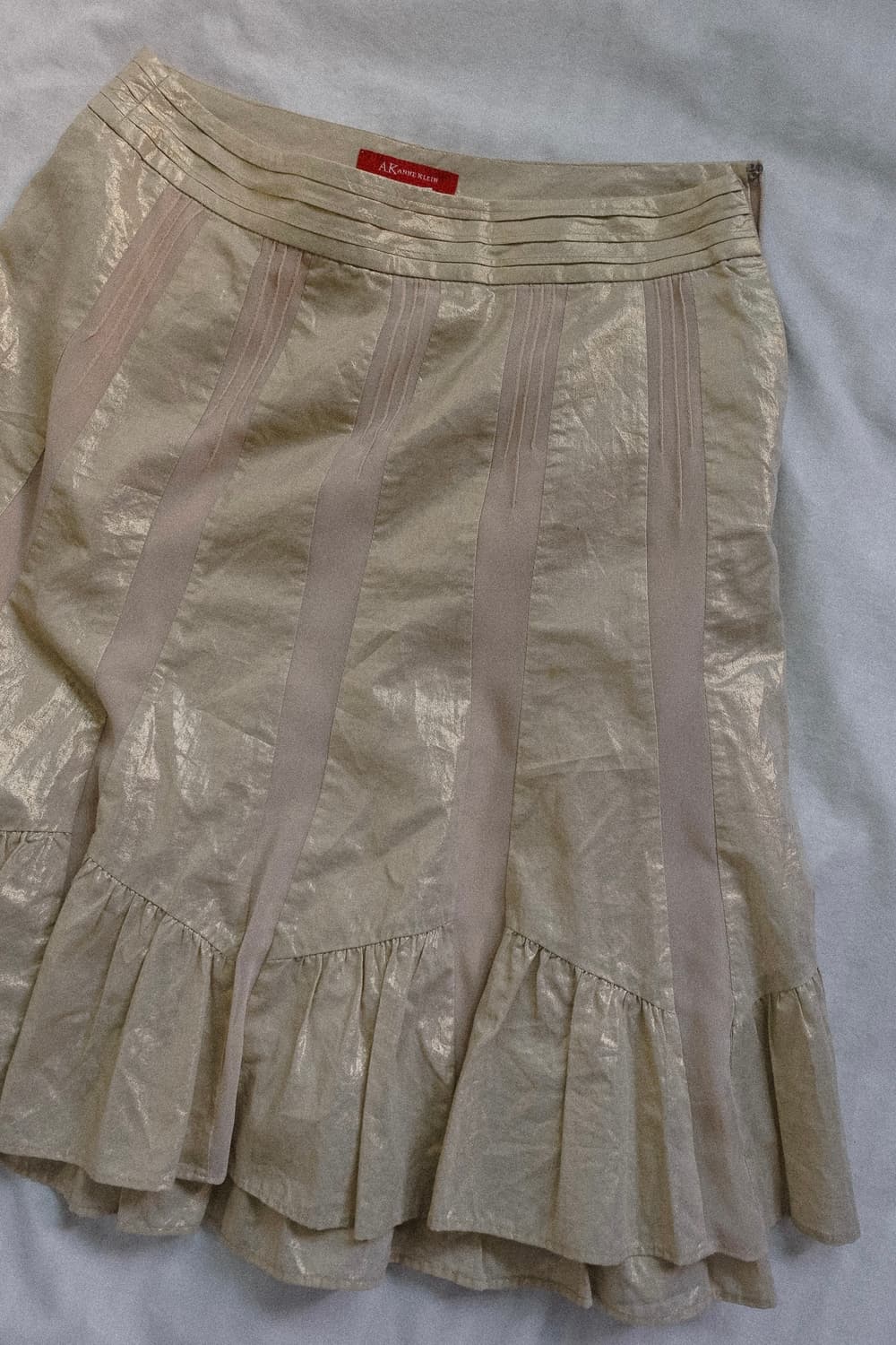 Glossy beige midi skirt 상품이미지2
