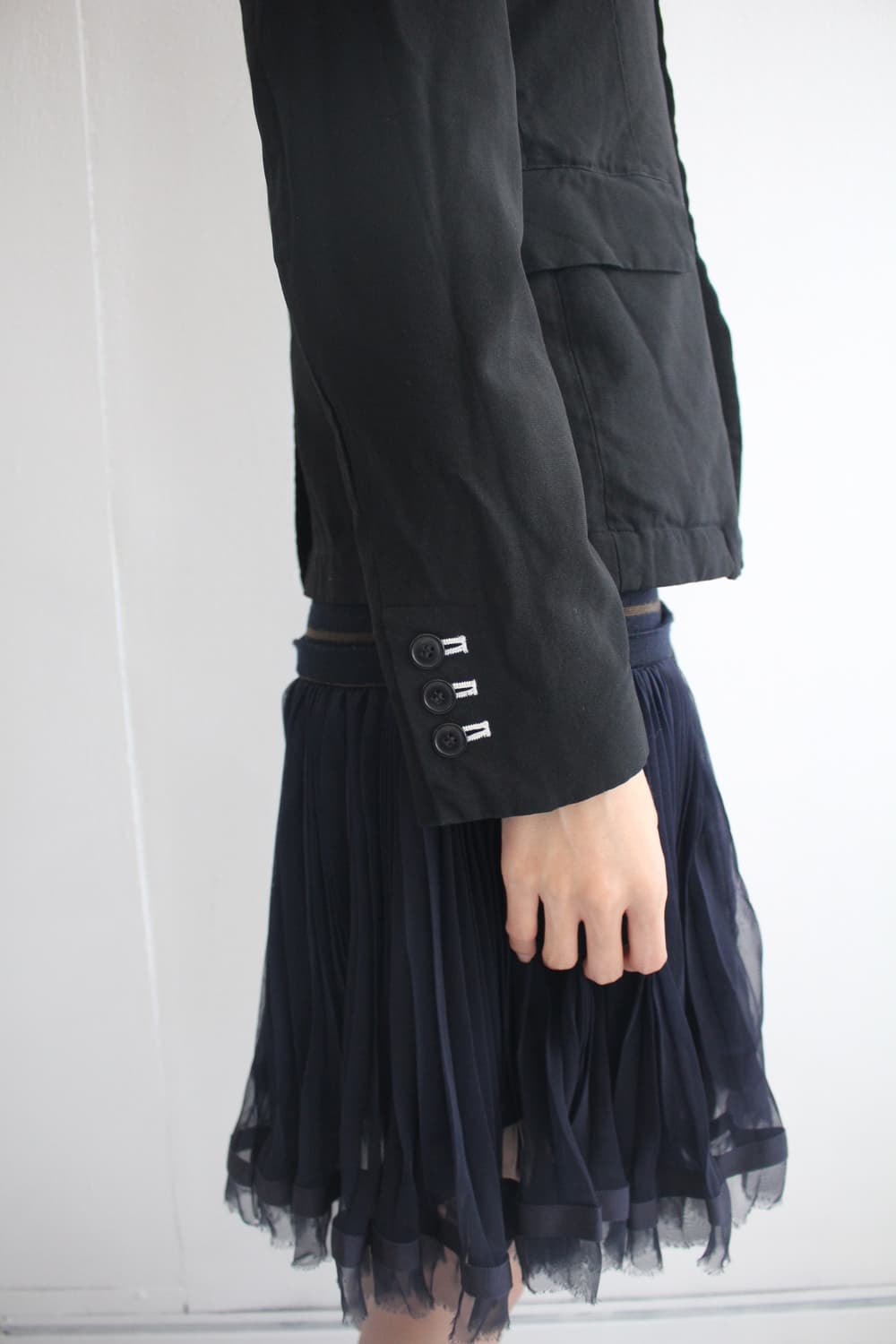 black white stitch boiled jacket 상품이미지8