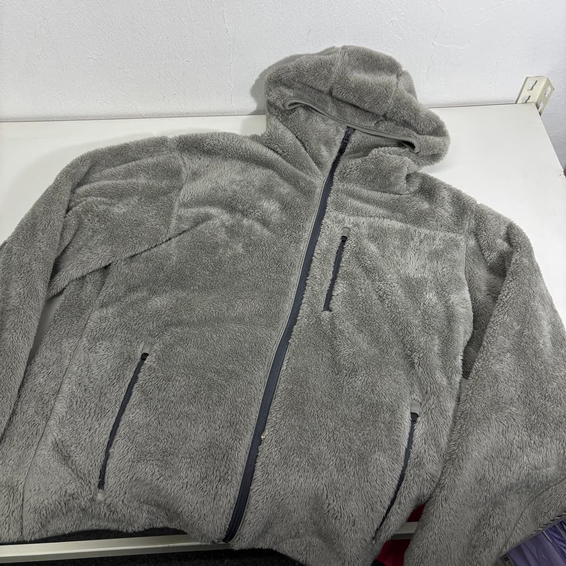 L 유니클로 딥그레이 웜후드 후디 후리스자켓 상품이미지2