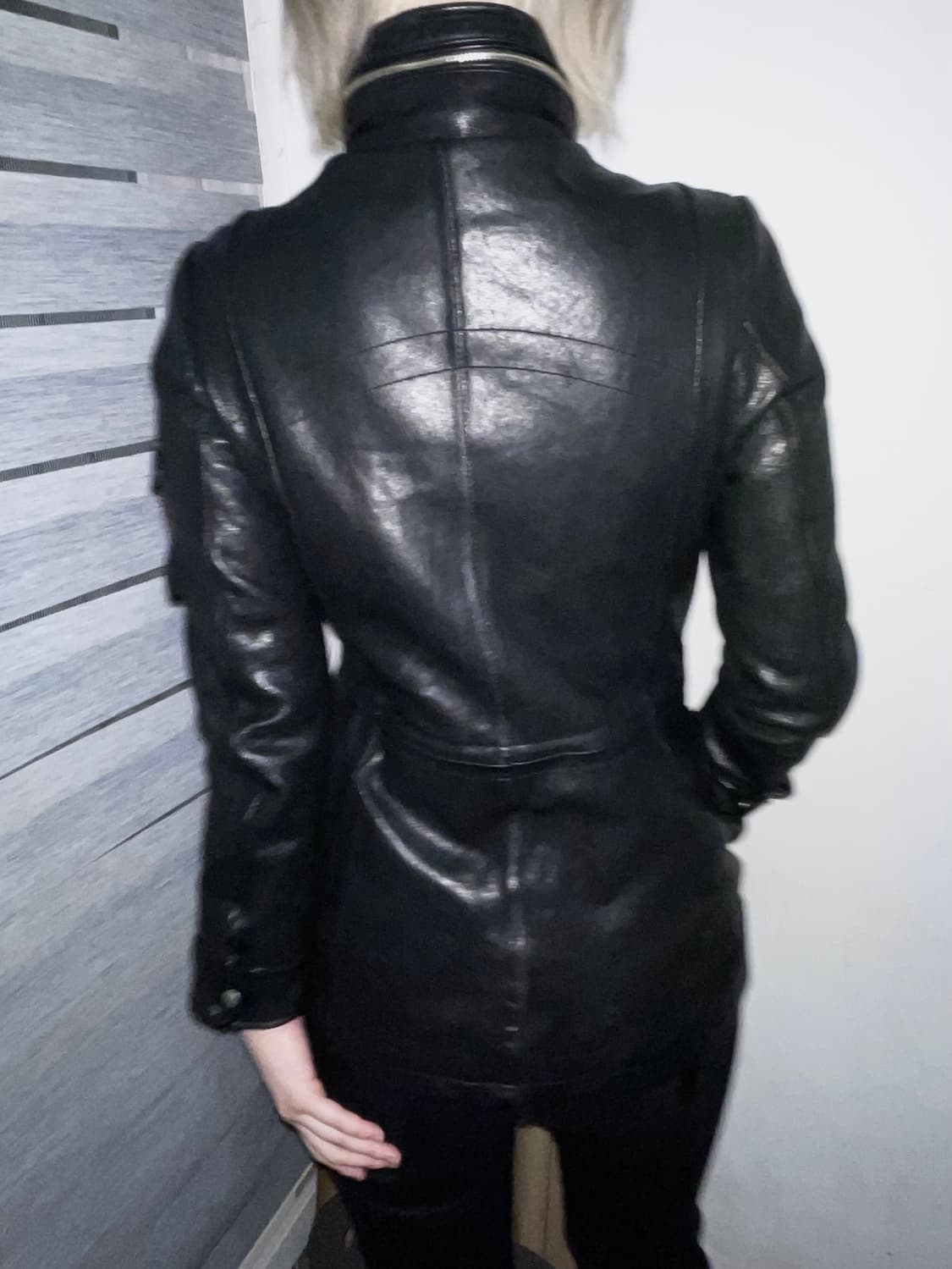 ITALY sheepskin 지퍼하이넥레더자켓 빈티지락시크릭오웬스디올st 상품이미지9