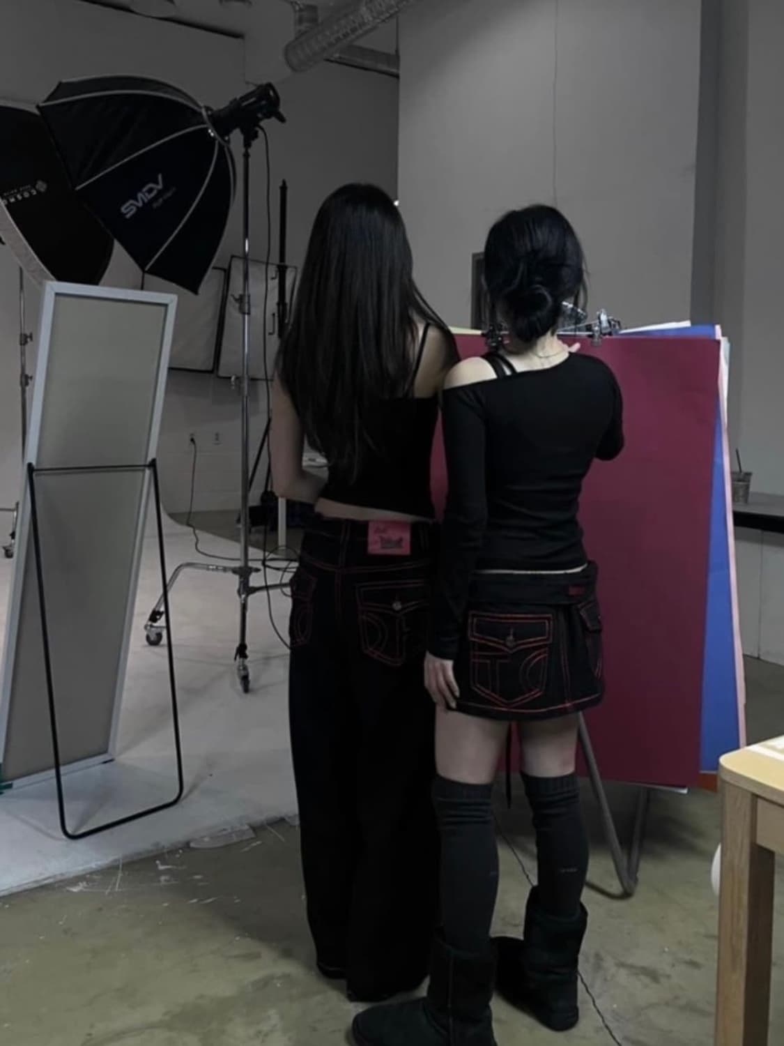 [ONE SIZE] Toh 체리 스티치 로우 라이즈 데님 팬츠 상품이미지1