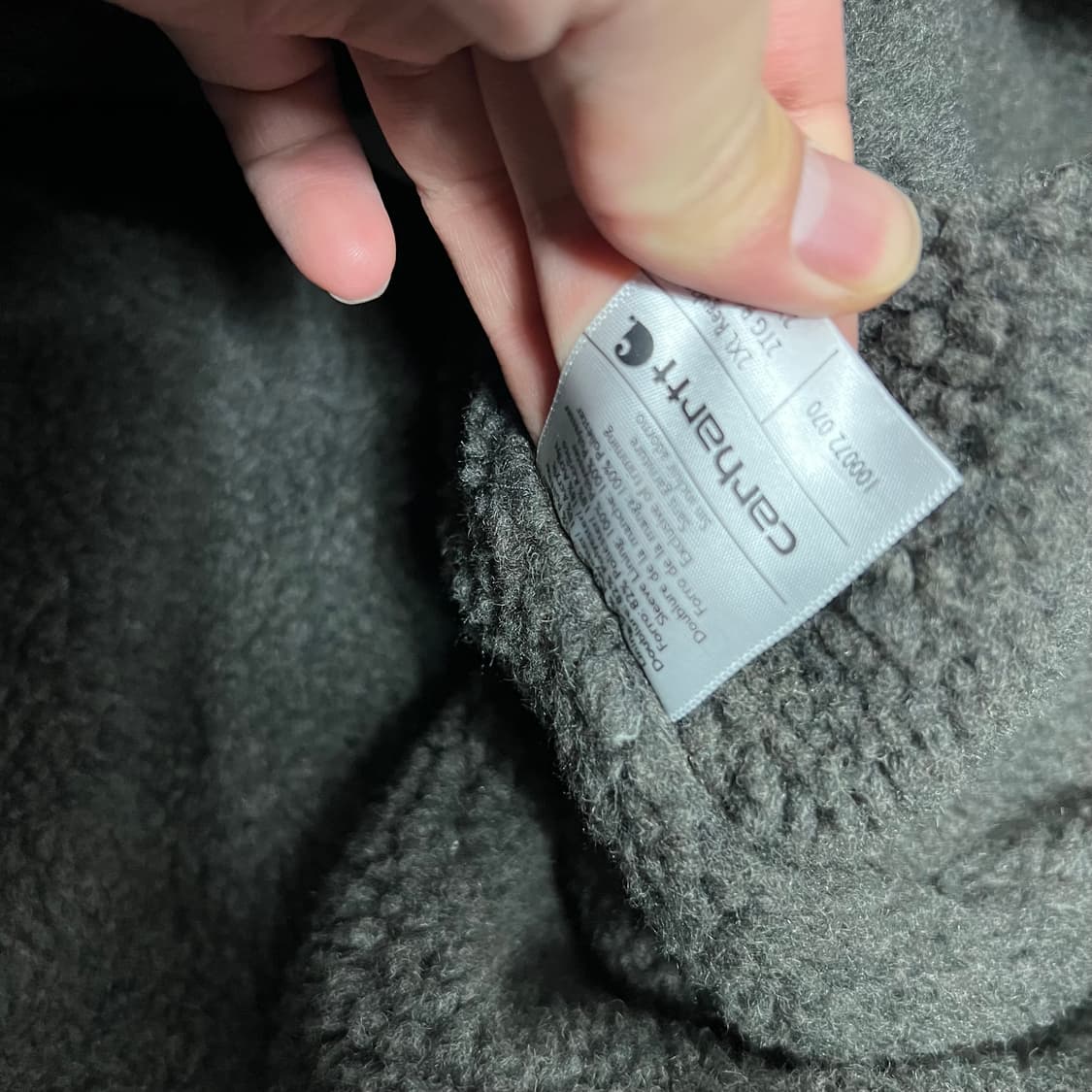 칼하트 오리지널 사각로고 후드집업 그레이 상품이미지6