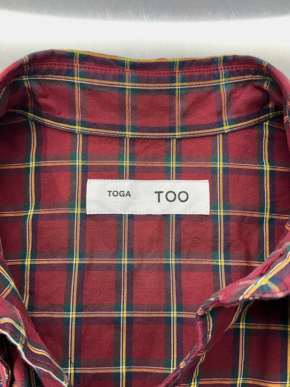 토가 투 웨스턴 레드 플라이드 체크 코튼 셔츠 상품이미지7