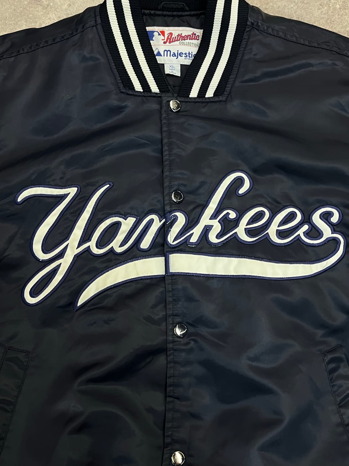 마제스틱 어센틱 양키스 바시티 자켓 네이비 XL #csz2653 상품이미지5