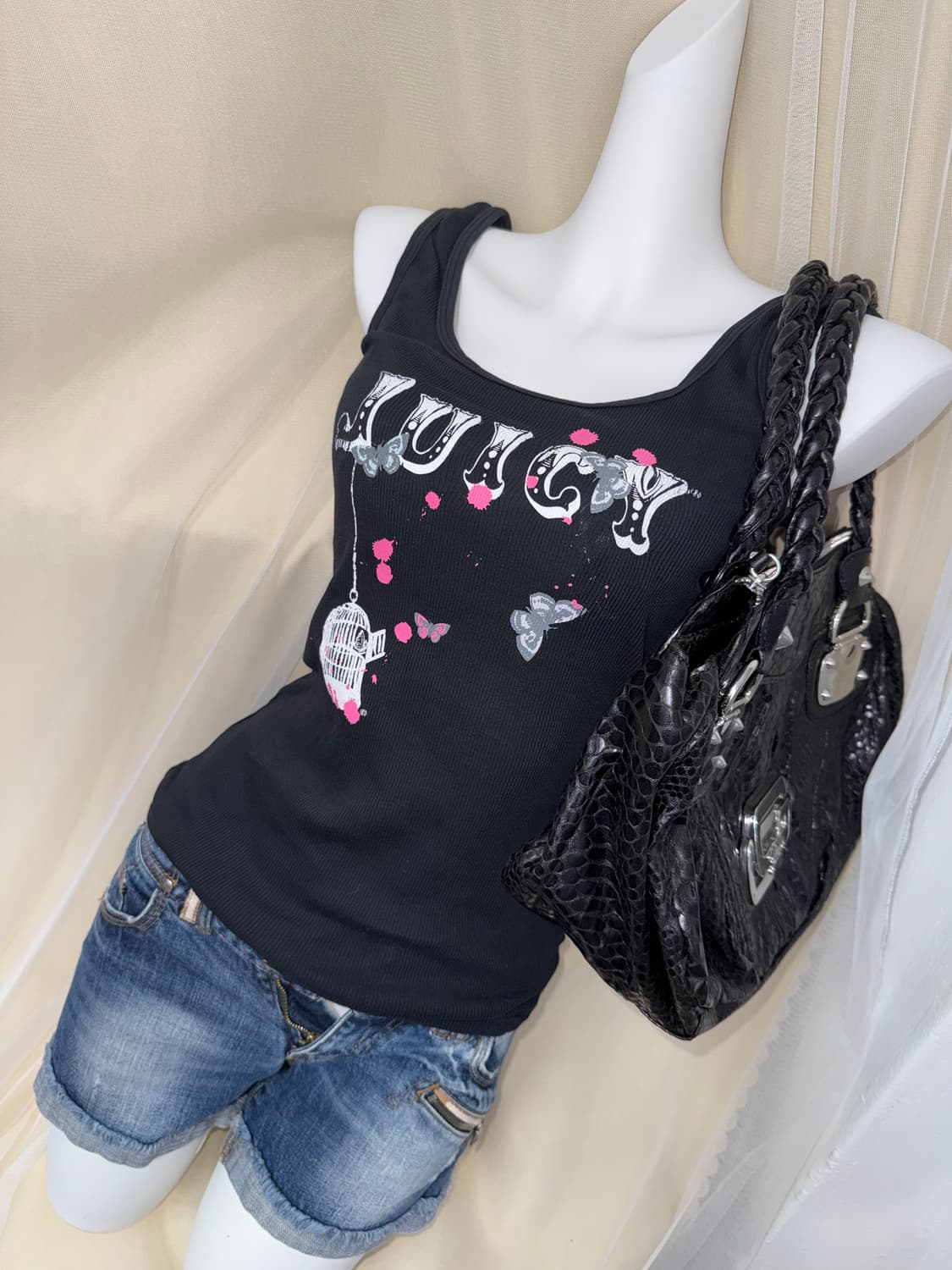 M Juicy Couture 로고 슬리브리스 상품이미지1