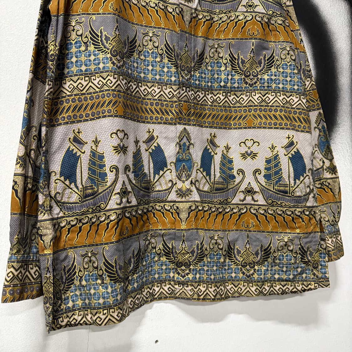 VTG 빈티지 그리스 에스닉 풀 패턴 멀티포켓 코튼 긴팔 셔츠 상품이미지4