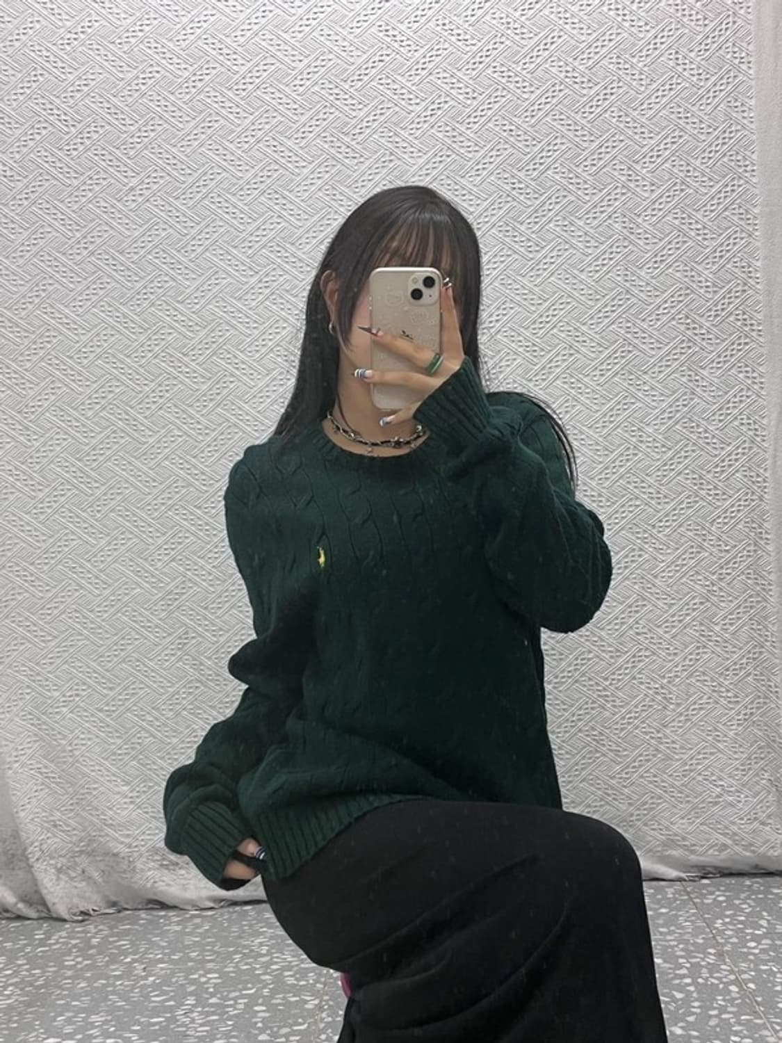 폴로 랄프로렌 홀리데이 딥그린 꽈배기 니트 M C07878 상품이미지2