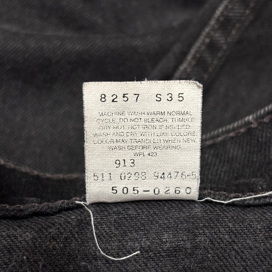 90s 빈티지 리바이스 505 블랙 허리44cm 상품이미지8