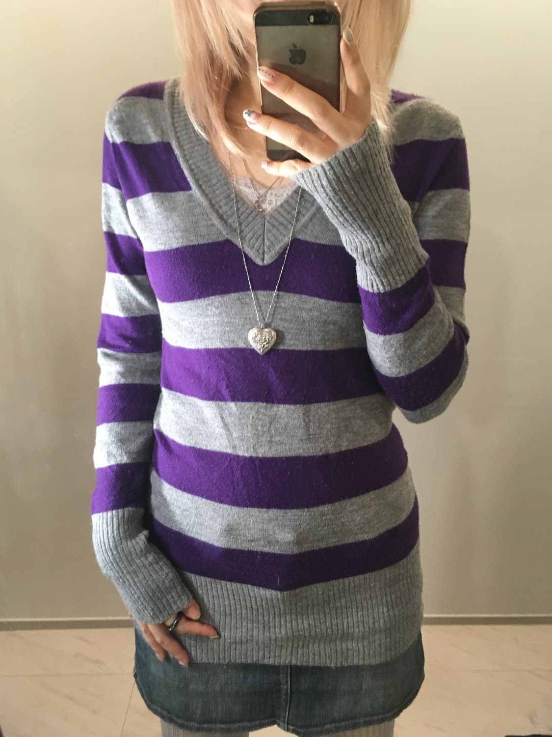 jpn vintage jessy logan punk stripe knit 상품이미지4