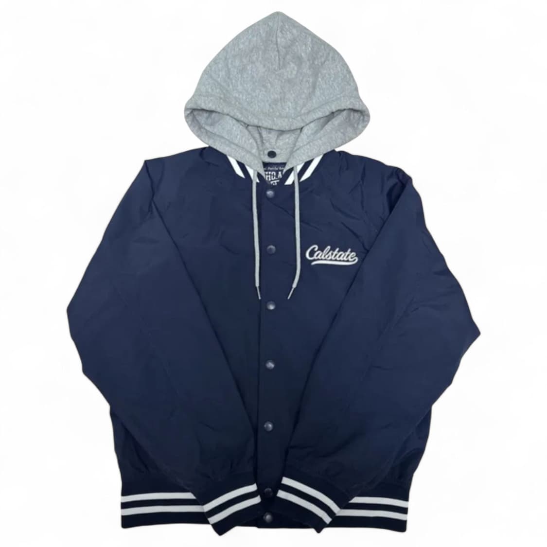 (남녀공용) 후아유 후드 바시티 점퍼 네이비 S 상품이미지1