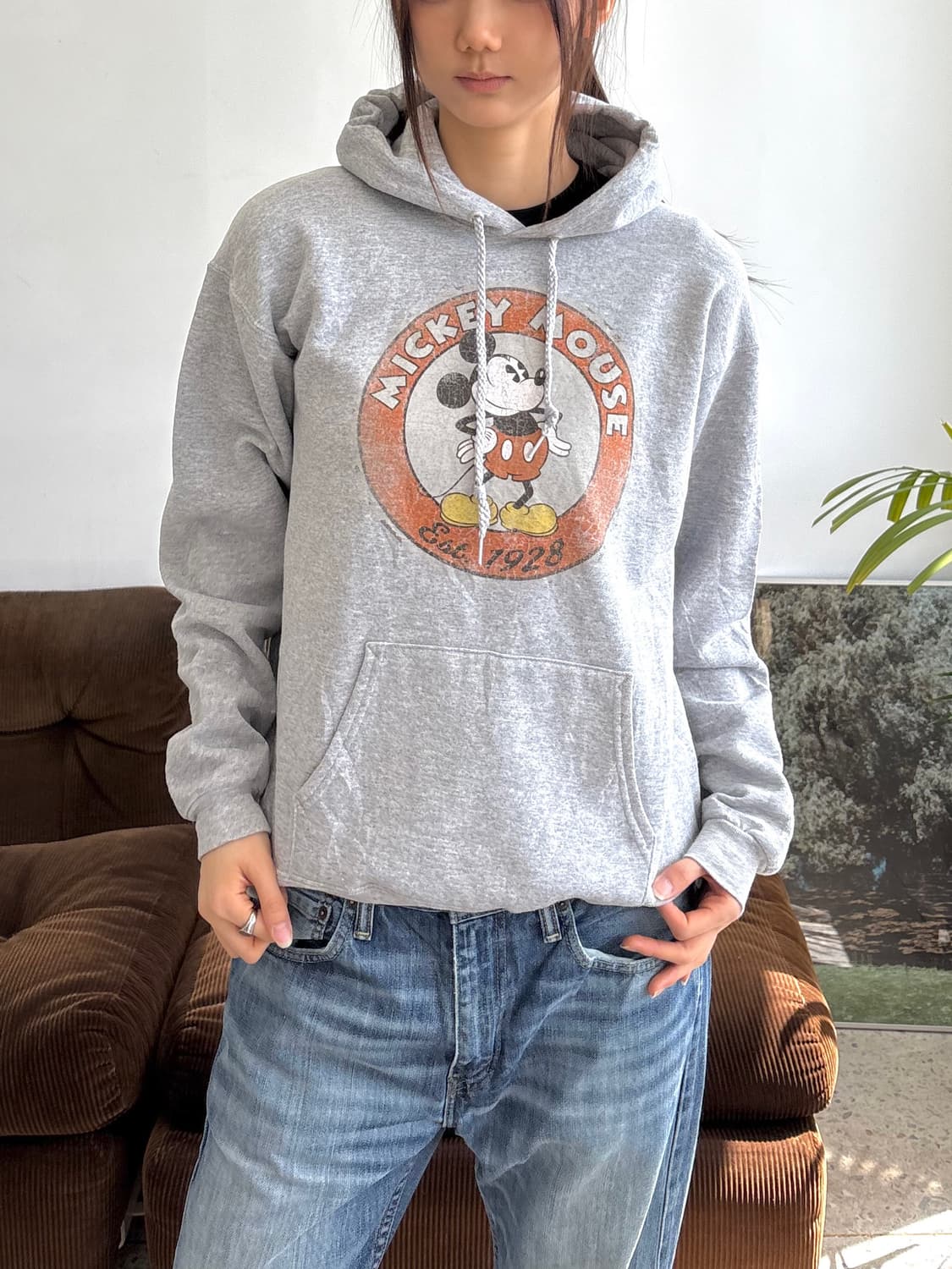 디즈니 미키마우스 후드티 그레이 상품이미지1