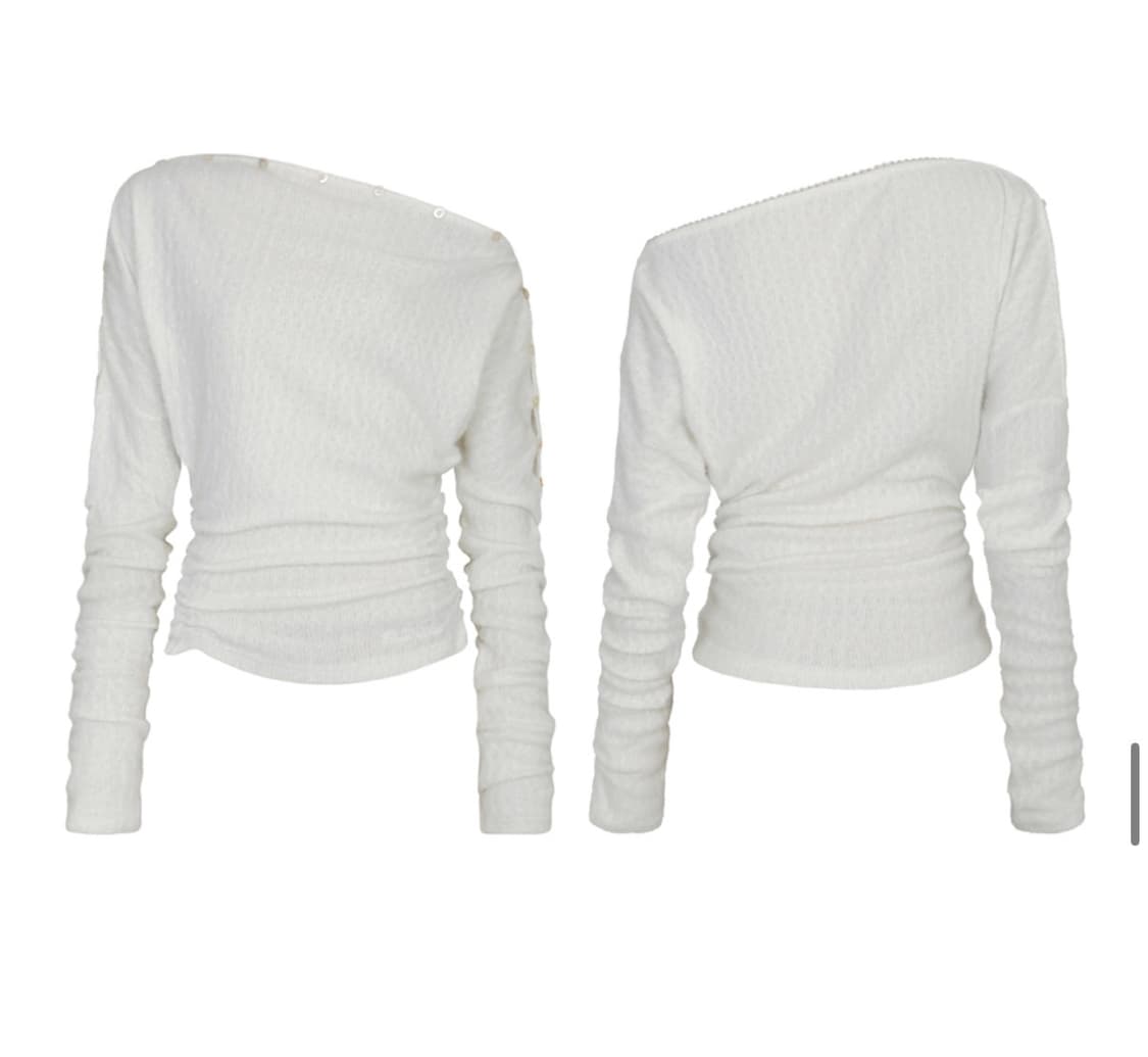 JENNIE BUTTONED TOP ivory 상품이미지1