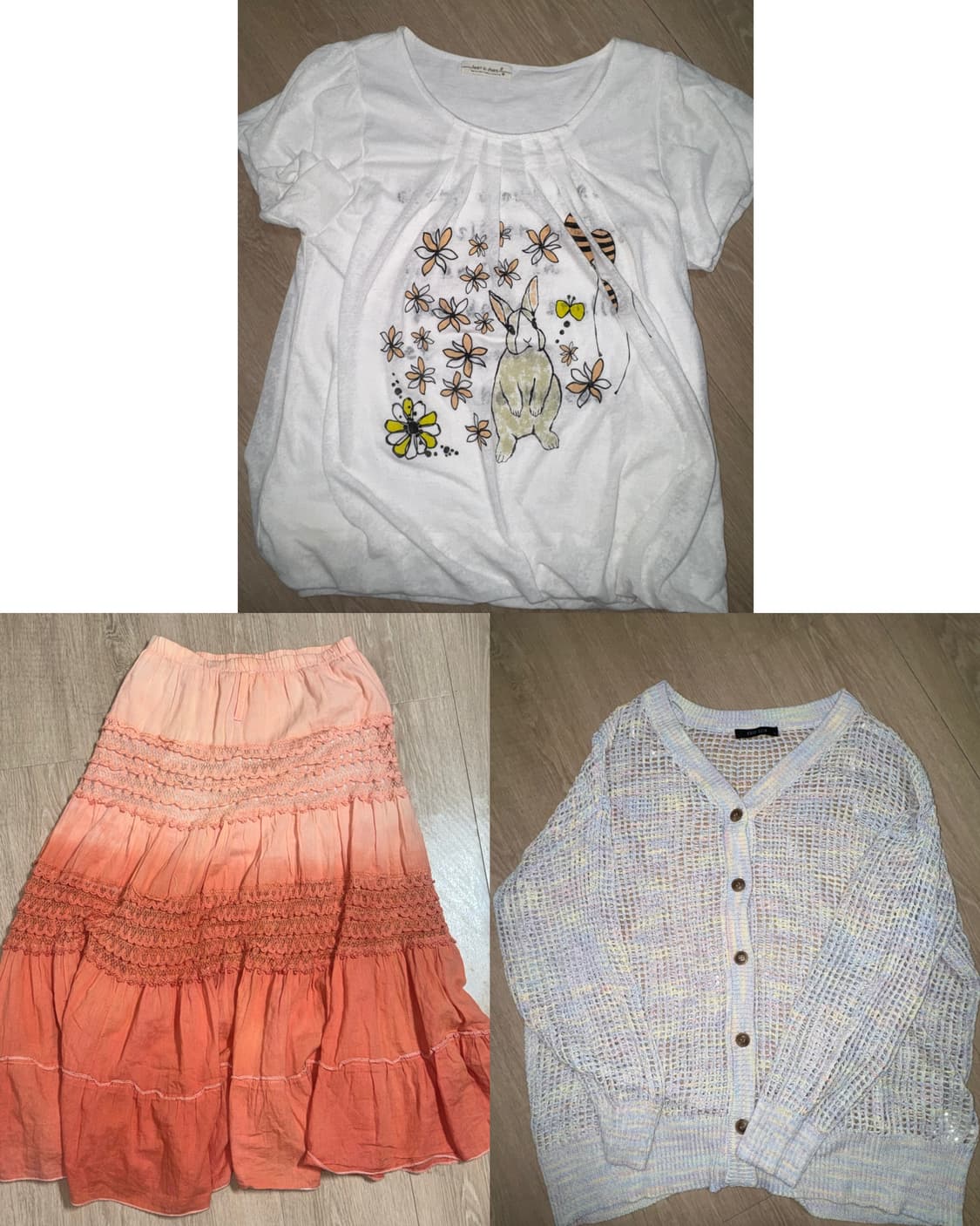 자몽 솜사탕 토끼소녀 빈티지 코디세트 3pcs 상품이미지10