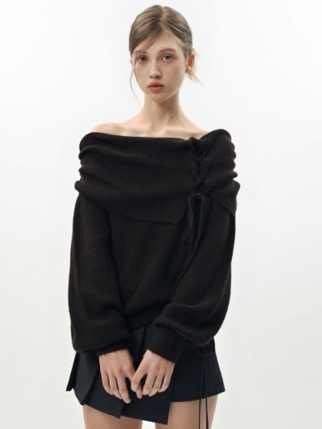 KAREN CORSET KNIT deep brown 상품이미지2