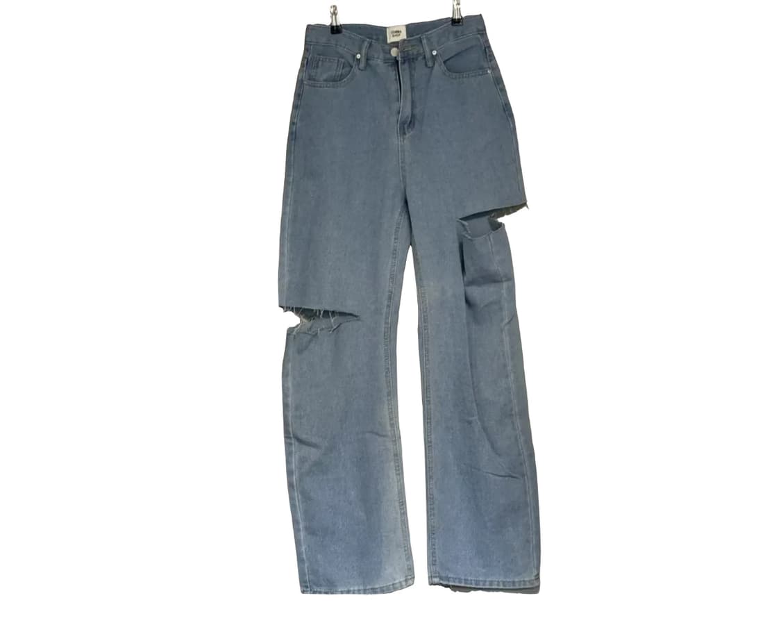 데미지 워싱 연청바지 상품이미지1