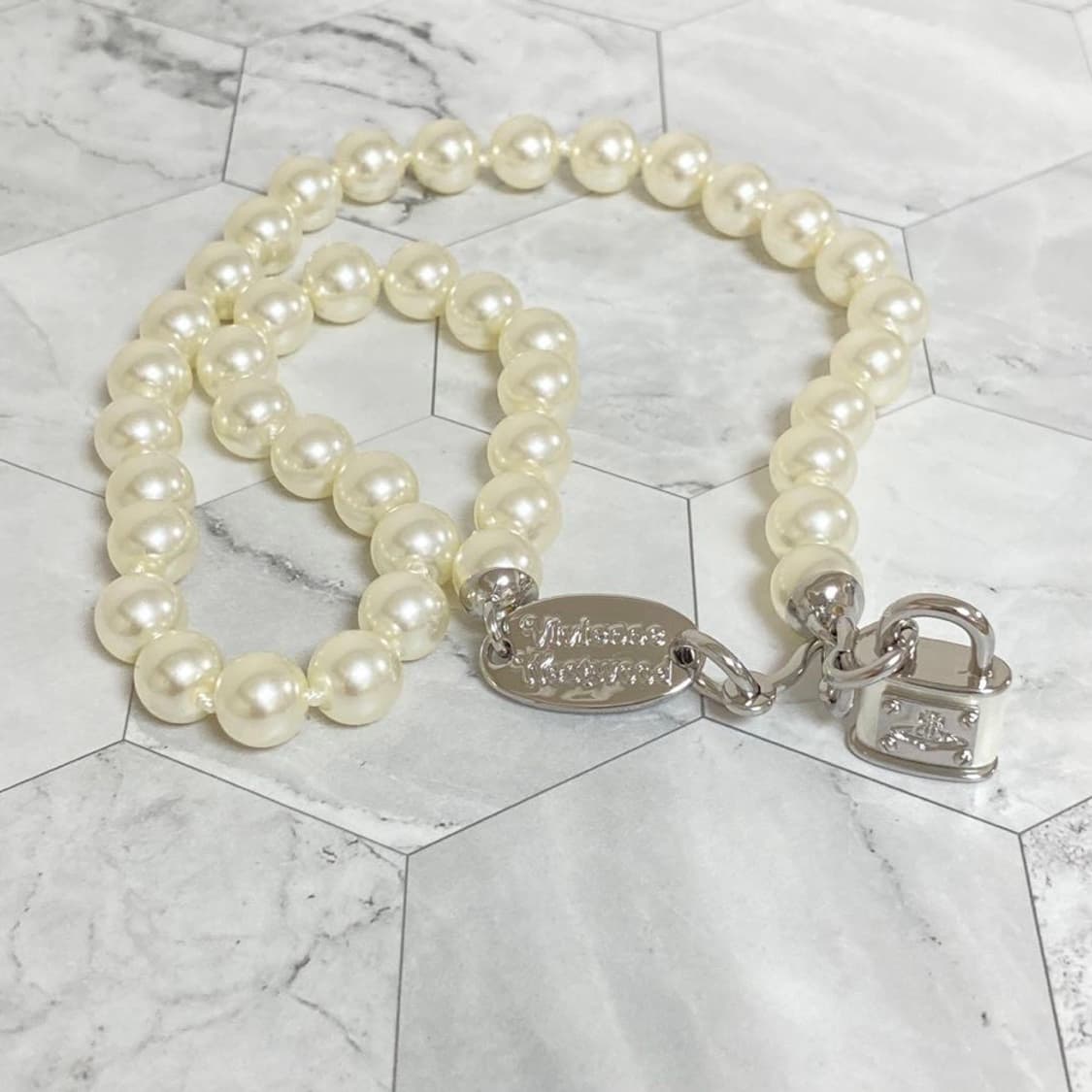 비비안웨스트우드 아카이브 orb자물쇠 진주 펄 초커(새상품) 상품이미지3