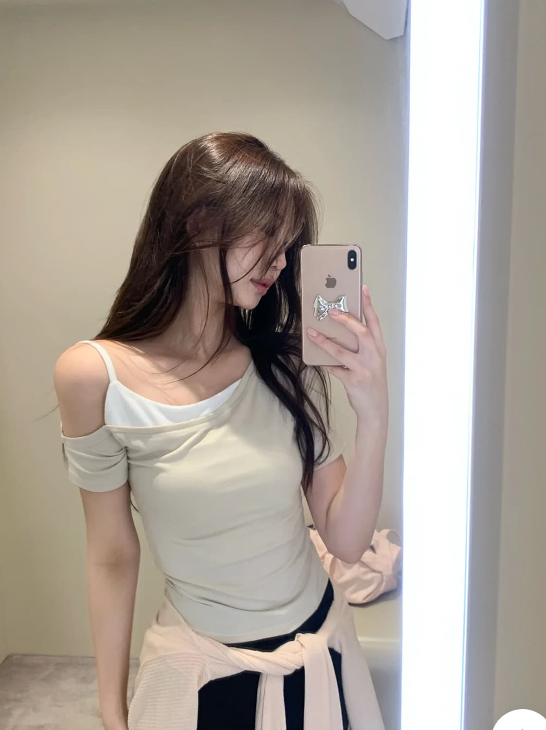 당일배송) 제니오 레이어드 커브 티 베이지 상품이미지2