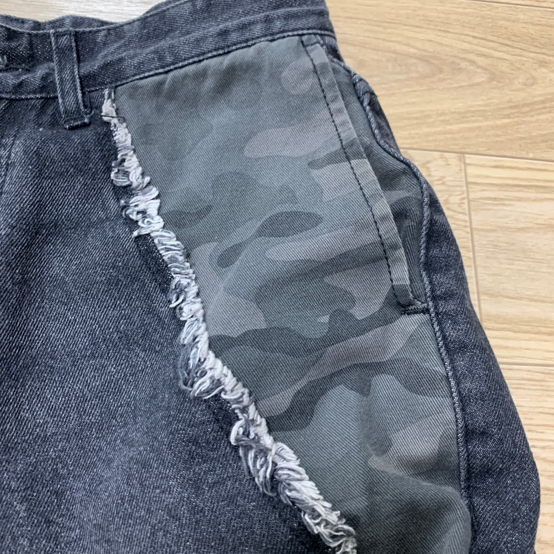 M)카이파이 카모 포인트 흑청 데님 상품이미지4