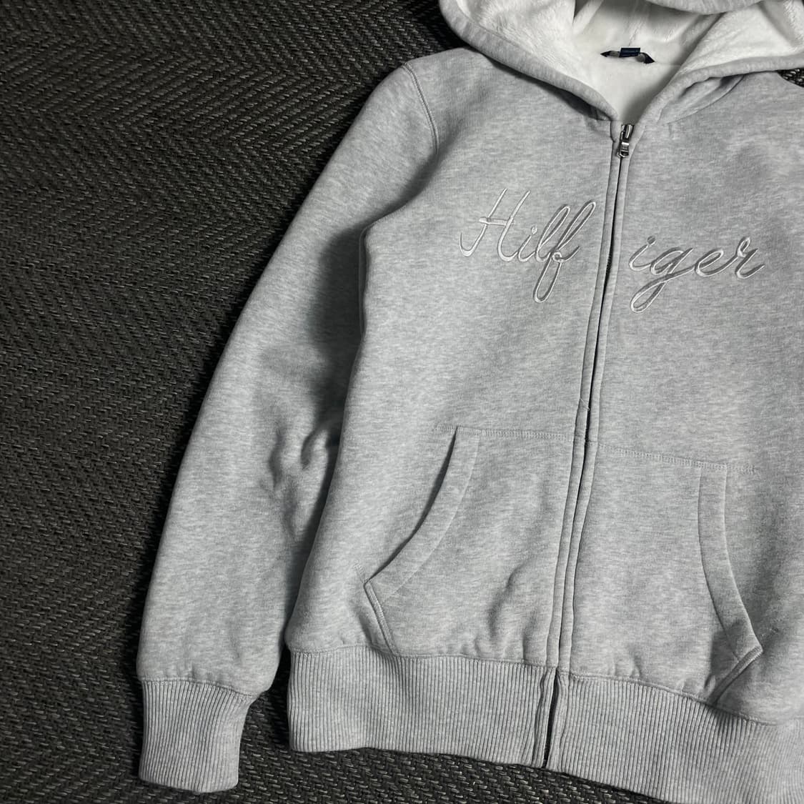 타미힐피거 자수로고 융 내피 후드집업 그레이 y 4826 상품이미지4